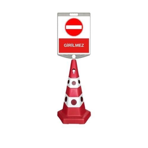 Girilmez Levhalı Kedi Gözlü Reklam Konisi Ağırlıklı